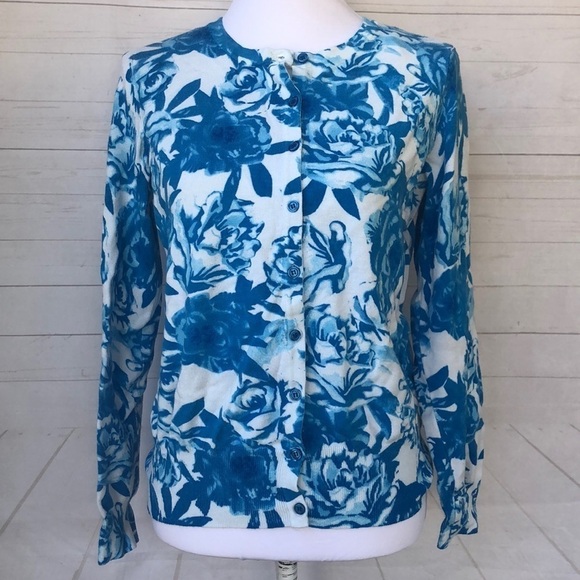 Covington Floral cardigan sweater Size Medium - Picture 1 of 8